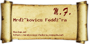 Mrákovics Fedóra névjegykártya
